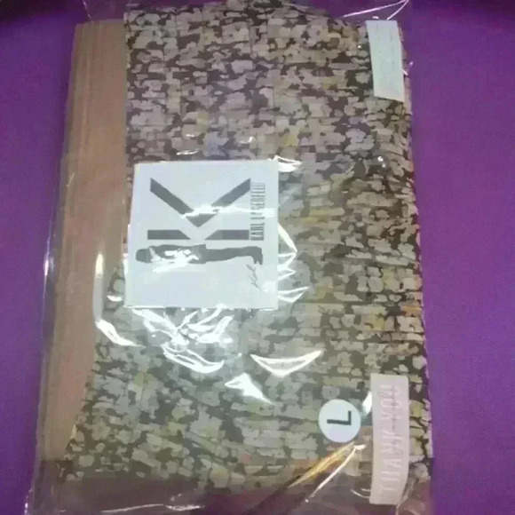 BRAND NEW!!! KARL LAGERFELD SIZE LARGE YELLOW FLORAL SKIRT ADJUSTABLE TIE - Picture 9 of 15